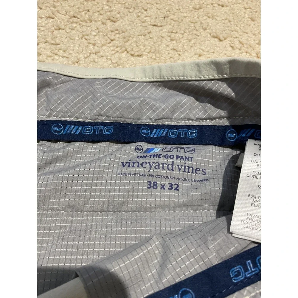 Vineyard Vines On-The-Go Pants Men's 38x30 Gray Performance Stretch Casual Chino
